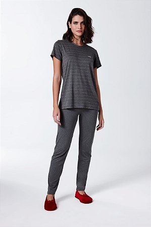 9691 - Pijama de calça e manga curta em viscose