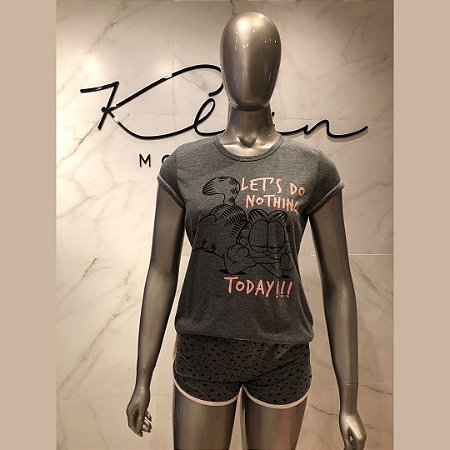 645 - Pijama do Garfield de shorts e manga curta