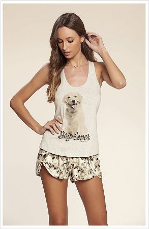 131248 - Pijama com shorts e blusa nadador - Dogs