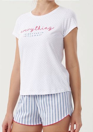 12362 - Pijama Shorts com manga curta 100% algodão