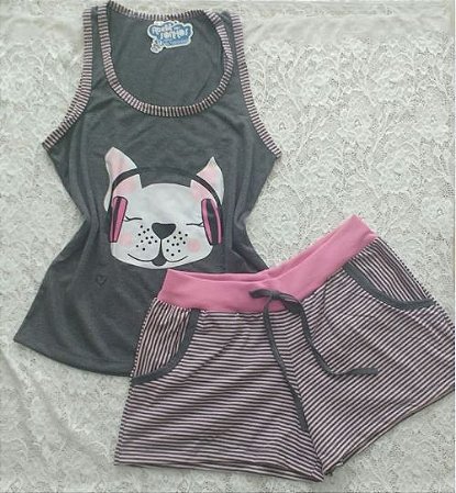 485 - Pijama shortdoll com regata