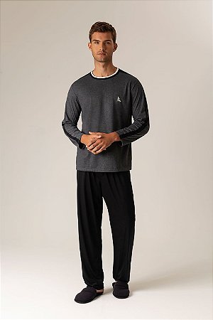 9754 - Pijama Masculino Longo Bicolor