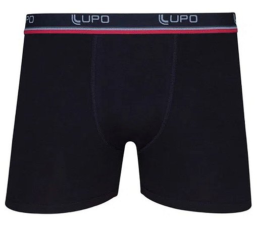 00523-002 Cueca Adulto Boxer Algodão Cós Liso Double Logo Lupo