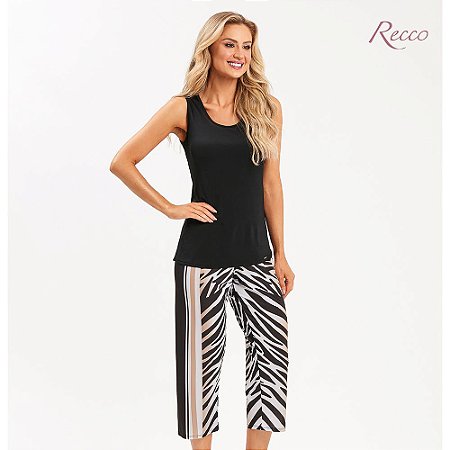 14228- Capri com regata Recco Animal Print em  Supermicro