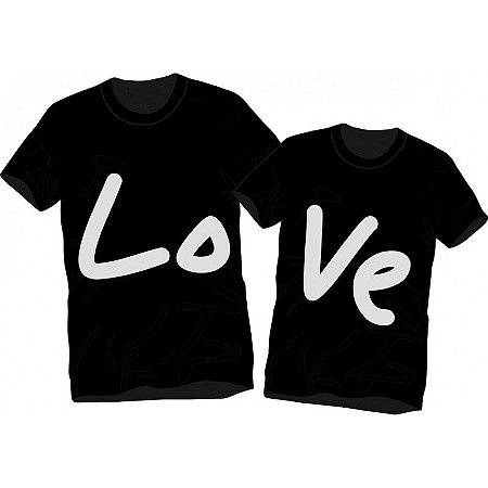 Kit com 2 Camisetas Namorados Love Casal