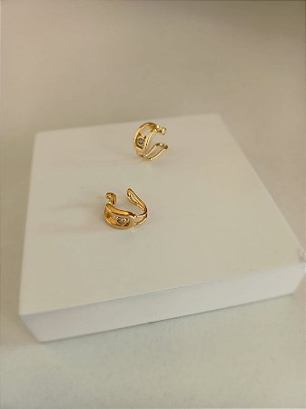 Piercing de pressão com zircônia (semijoia banhada a ouro 18k)