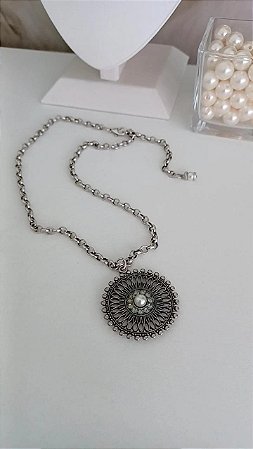 Colar mandala e corrente - COL1185