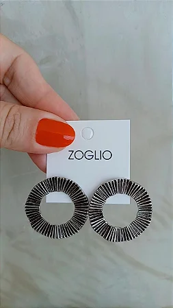 Brinco argola frontal frisada - BR623