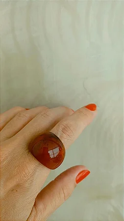 Anel de resina na cor tartaruga (TAMANHO 22) - AN239