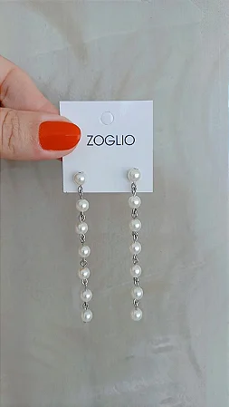 Brinco longo de pérolas - BR632