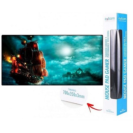 MOUSEPAD GAMER EXTRA GRANDE - ( NAVIO PIRATA ) 700X350X3MM