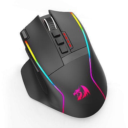 Mouse Gamer Wireless Redragon Swain, RGB, 16000 DPI, 9 Botões, Preto - M915RGB-WL