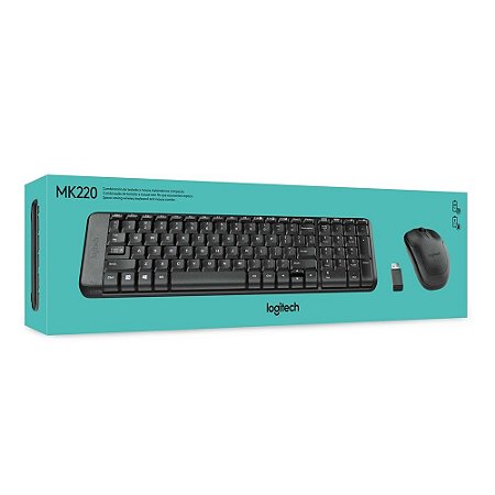 KIT TECLADO E MOUSE SEM FIO LOGITECH MK220, DESIGN COMPACTO E LAYOUT ABNT2 - 920 - 004431