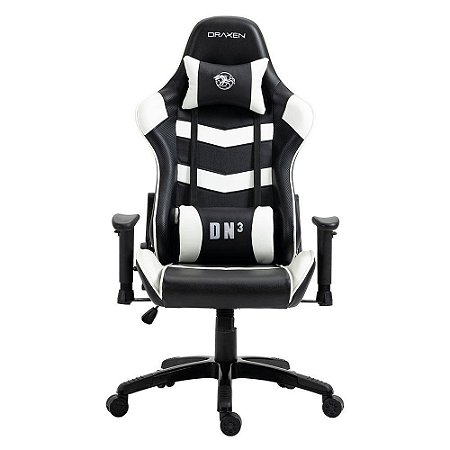CADEIRA GAMER DN3 GIRATORIA PRETO/BRANCO(DN003/WH)