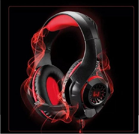 HEADSET GAMER WARRIOR RAMA USB+P3+P2 RED LED PH219 MULTILASER
