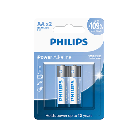 PILHA PHILIPS ALCALINA LR06 C/02 AA