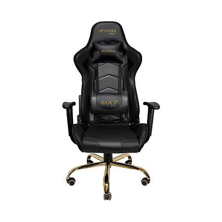 CADEIRA GAMER MX7 GIRATORIA PRETO GOLD EDITION(MGCH-002/BK)