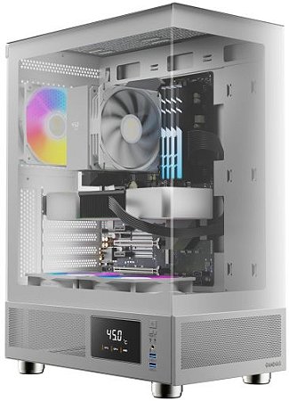 GABINETE GAMER GAMDIAS ATLAS E1WH BRANCO COM 3 FAN