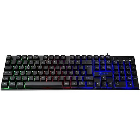 TECLADO GAMER MEMBRANA KALKAN HATI PRETO ABNT2 RAINBOW KLK00012
