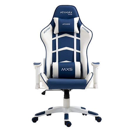 Cadeira Gamer MX5 Giratoria Branco e Azul Marinho(MGCH-MX5/BLMR)