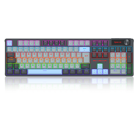 TECLADO MECANICO CAESURA RAINBOW PRETO, BRANCO E AZUL SWITCH DUST-PROOF BROWN K718GB-R