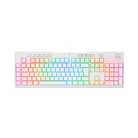 TECLADO OPTICO GAMER REDRAGON BRAHMA PRO RGB BRANCO SWITCH AZUL
