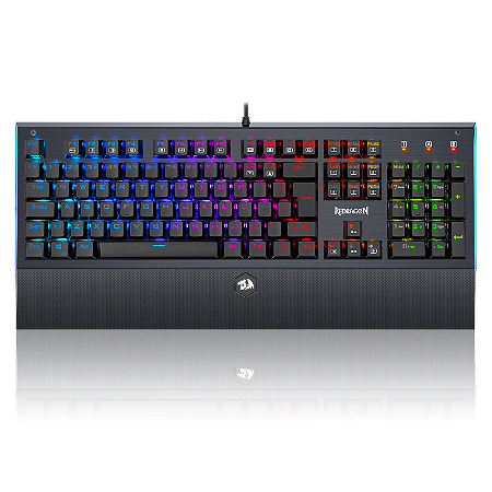 Teclado Mecanico Gamer Redragon Aryaman V2, RGB, Switch Blue, Preto, K569RGB-PT-BLUE-V2