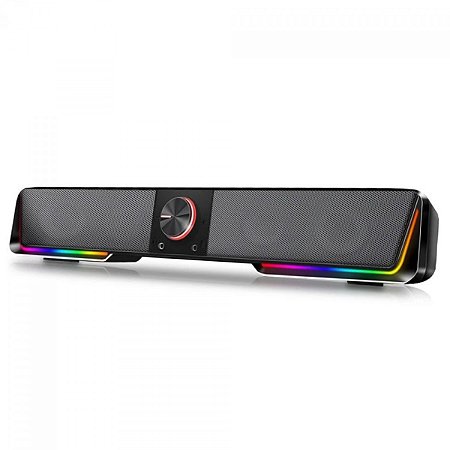 CAIXA DE SOM SOUNDBAR GAMER REDRAGON DARKNETS, RGB, STEREO, USB/BLUETOOTH, 3.5MM, BLACK - GS570