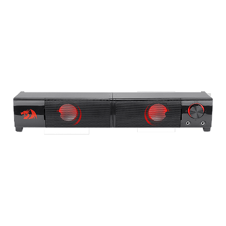 Caixa de Som Soundbar Gamer Redragon Orpheus Stereo 2.0, 2x3W, P2 + USB, Com Led, Preto E Vermelho - GS550