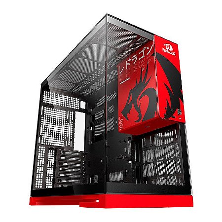 GABINETE GAMER GEOMETRIC MODEL 5 REDRAGON S/FAN GEO-M5-RD