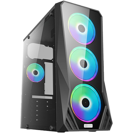 Gabinete Gamer Kalkan Husk Lite S/fan S/fonte Micro-atx Vidro Temperado Preto - KLK00070