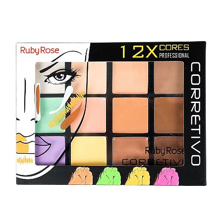 Paleta De Corretivo 12 cores - Ruby Rose