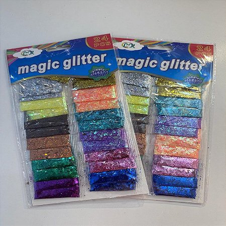 Cartela Magic Glitter 24 Unidades Colorido