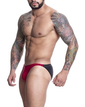 TANGA CIRRE PRETO E VERMELHO