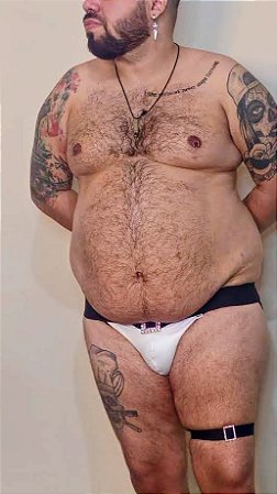 JOCK SUPLEX BRANCO COM PERSEX E DETALHE EM BIJU PLUS SIZE