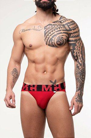 CUECA SUNGA GREGA SUPLEX ELASTICO ESTAMPADO VERMELHO