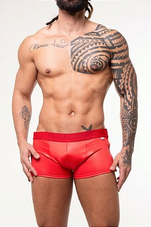 BOXER EM CIRRE VERMELHO GOGO BOY COM VELCRO AMBOS OS LADOS