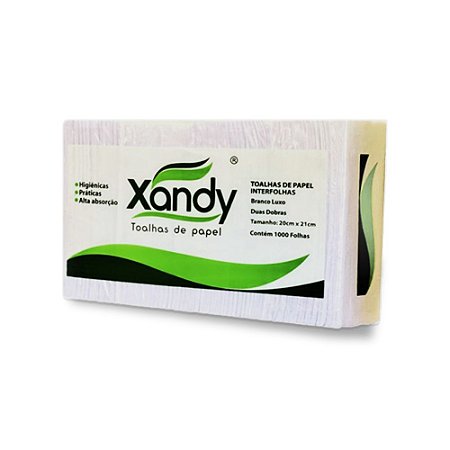 Papel Interfolhas ( 20 x 21 ) Branco Luxo - Com aprox. 1.000 gr - Xandy