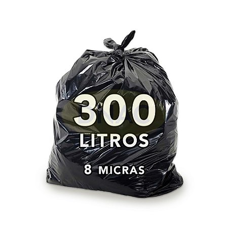Saco De Lixo Preto 300L Reforçado 8 Micras Com 100 Unidades - DNAC