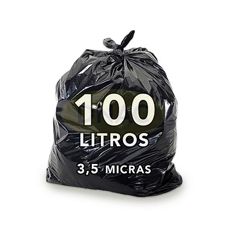 Saco De Lixo Preto 100 Litros 3,5 Micras 75x90cm Com 100 Unidades - DNAC