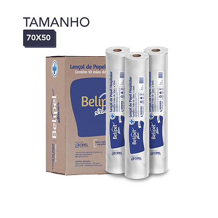 Caixa Lençol De Papel 70cm x 50m Para Maca Com 10 Unidades - Belipel