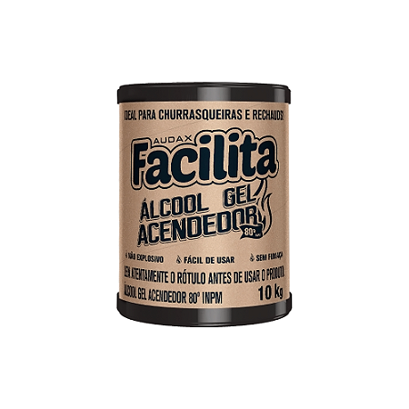 Álcool 80° Gel 10Kg Queimador Facilita Audax