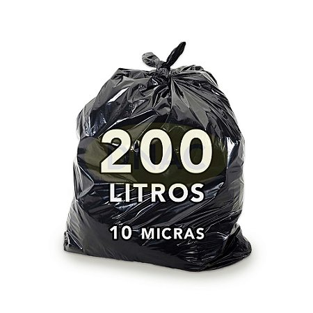 Saco De Lixo Preto 200L Reforçado 10 Micras Com 100 Unidades - DNAC