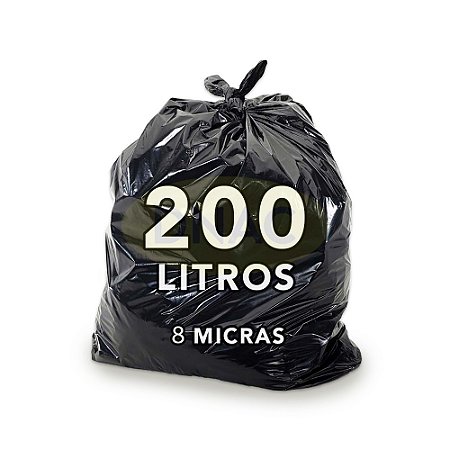Saco De Lixo Preto 200L Resistente 8 Micras Com 100 Unidades - DNAC