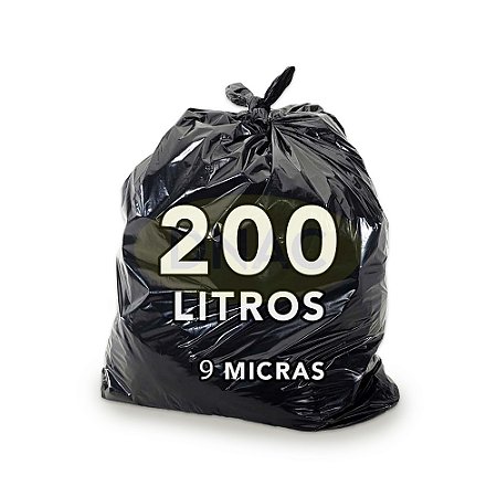 Saco De Lixo Preto 200L Super Reforçado 9 Micras C/ 100un - DNAC