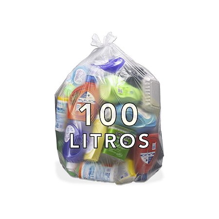 Saco De Lixo Canela Transparente 100 Litros Com 100 Unidades - DNAC
