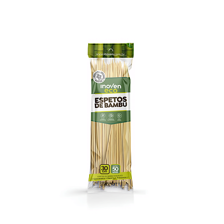 50 Palitos Espetinho Para Churrasco De Bambu - Billa/Inoven
