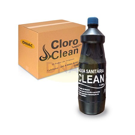 Caixa 12 Águas Sanitárias 1L Desinfetante De Uso Geral - Clean