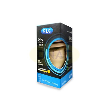Lâmpada Fluorescente Espiral Amarela 18 W (Equiv. 80 W)