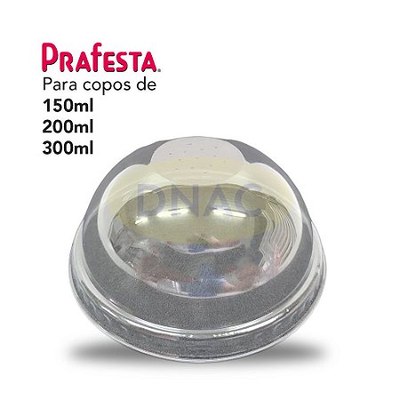 Tampa Bolha p/ Copo Supremo (150/200/300 ml) - Prafesta 9198 c/50 un - Caixa c/10 Pct
